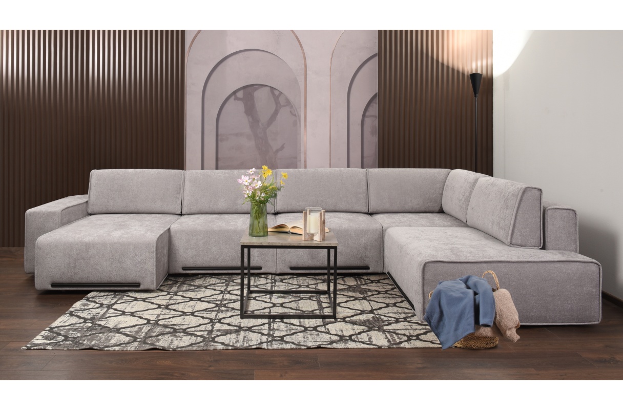 U-kujuline diivanvoodi Basel 400x222cm