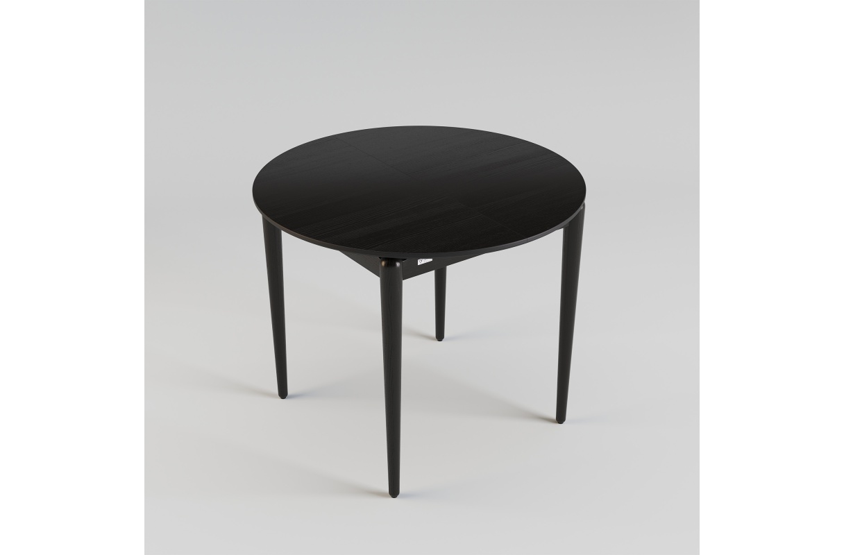 Pikendatav söögilaud Eclipse must Ø100cm(+40cm)