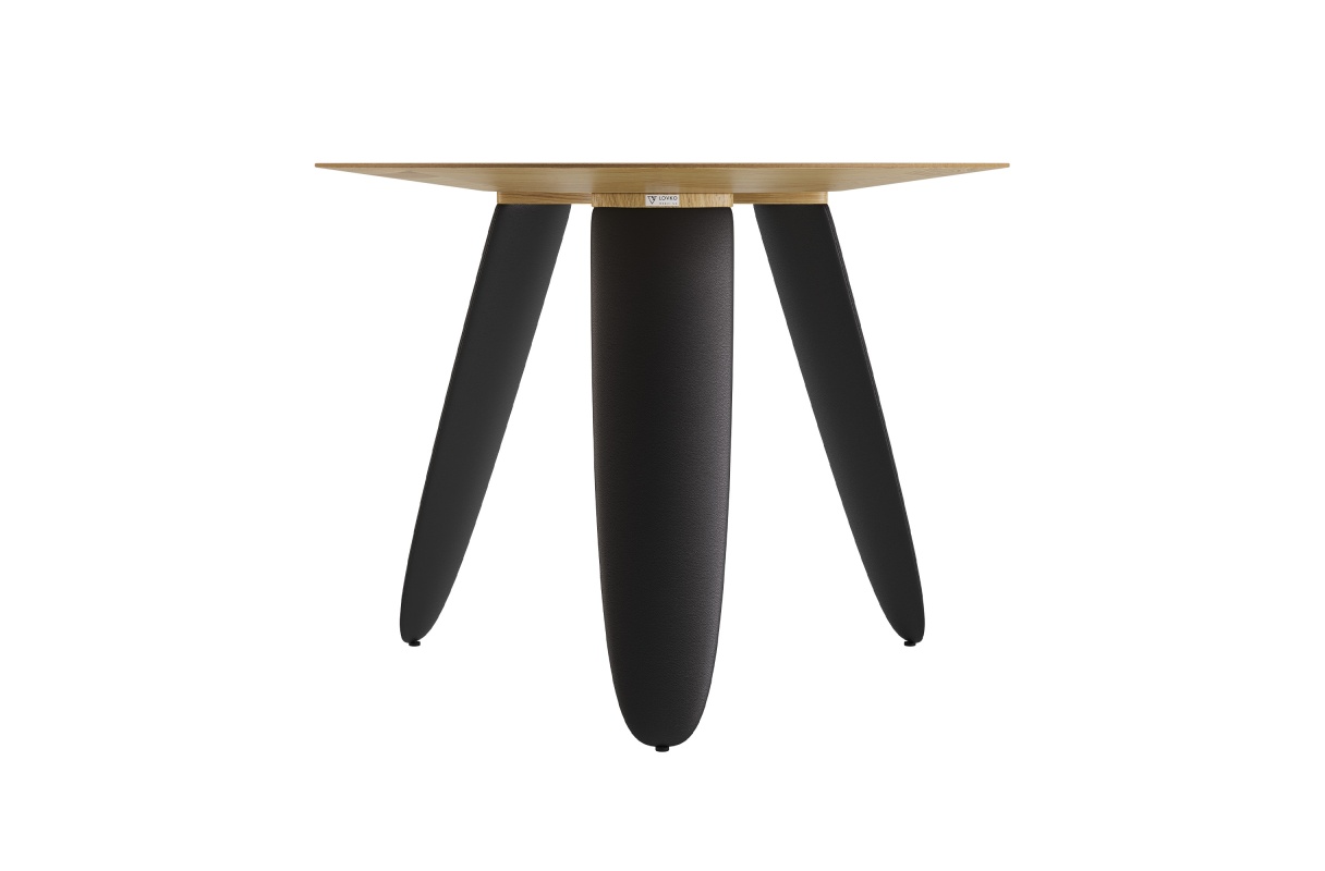 Söögilaud Rino Ø100cm must kunstnahk