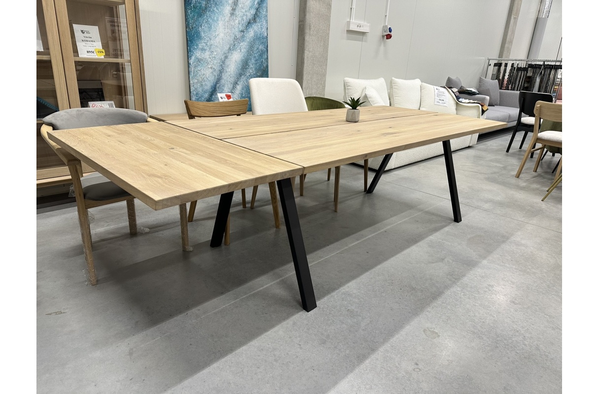 Pikendatav söögilaud TOYA tamm/valge õli 200x100(50+50)cm