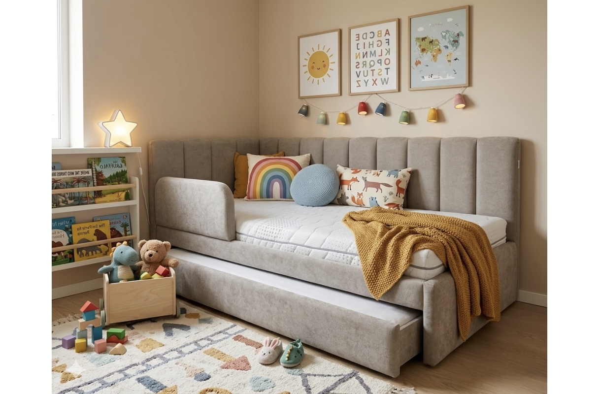 Voodi Valencia lisavoodiga 90x200cm